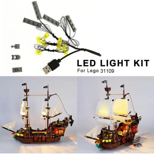 Compatible with LEGO Model Pirate Ship Creative Assembly Building Blocks LED Light LED Lighting Kit For LEGO 31109