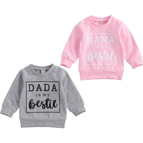 Newborn Baby Long Sleeve Letter Print Top Sweatshirt Streetwear Fashion Autumn Winter Long Sleeve Top for Baby Boys Girls 0-3Y
