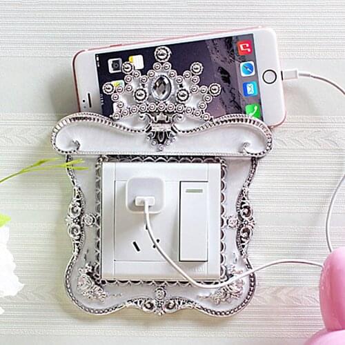 Retro Europe Style Gorgeous Switch Sticker Wall Stickers Double Switch Protective Cover Storage Box Quality Resin Socket Cover