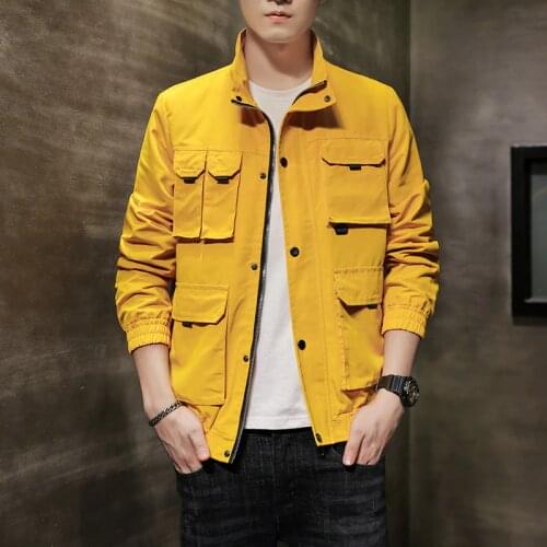 Hip-hop Spring Collar Jacket Windswear Stitching Autumn Loose Leisure Jacket Mens Jacket Zipper Sportswear Street Wind