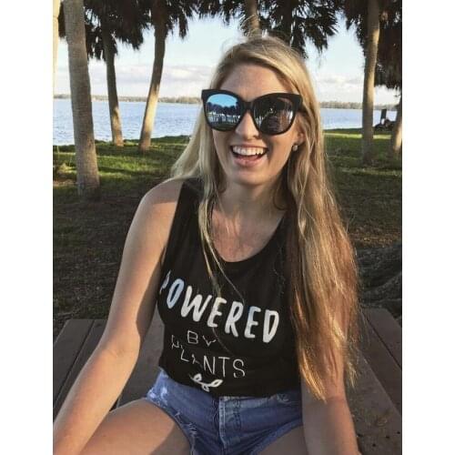 Vintage Protect The Earth 90s Sleeveless Garment Funny Top Tee Vest POWERED BY PLANTS Tank Women Undershirt Singlet Aesthetic