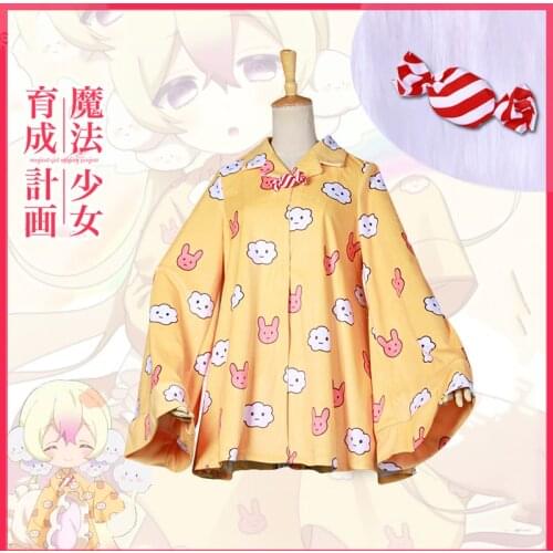 Japanese Anime Magical Girl Raising Project Cosplay Costumes Nemurin Women Pajamas Sleepwear Coat Nightdress Nightgown Outfit