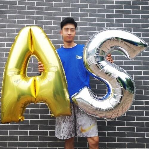 1pc 40 Inch Sliver Rose Gold Big Foil Helium Letter Balloons Diy Name Decor Figures Happy Birthday Party Decorations Kid Ballons