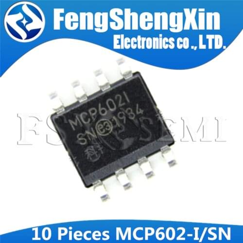 10pcs/lot MCP602-I/SN SOP-8 MCP602I/SN 2.7V to 6.0V Single Supply CMOS Op Amps