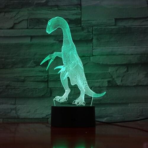 3d Lamp The Dinosaur Iguanodon Jurassic World Color Changing Decoration 7 Colors with Remote Living Room Led Night Light Lamp