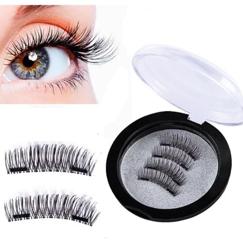 4Pcs/set 3D Magnetic False Eyelashes Natural Makeup Long Eye Lashes Extension