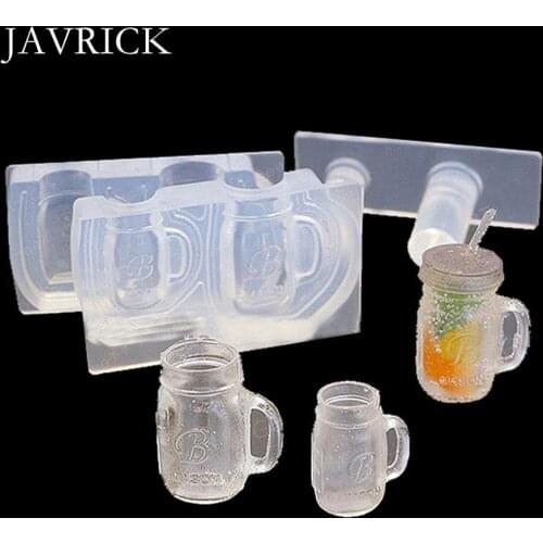 Drink Bottle Coffee Cup Honey Jar Resin Silicone Molds Epoxy Resin DIY Necklace Accessories Jewelry Making Tools
