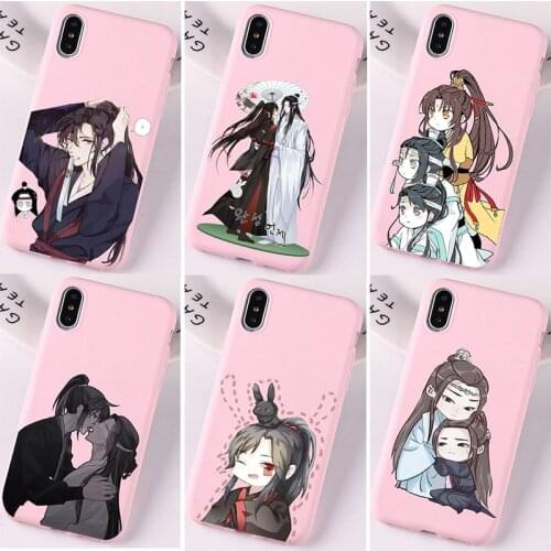 11 ProMax Kawaii Case Mo Dao Zu Shi Cartoon Cute Anime Pastel Pink Case For iPhone X XR MAX 11 12 Pro Mini 8 7 6Plus Cover Funda
