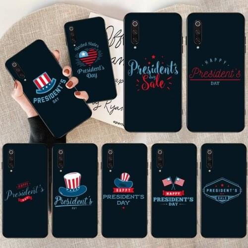 Presidents' Day theme Soft black Phone Case for Xiaomi Mi10 10Pro 10 lite Mi9 9SE 8SE Pocophone F1 Mi8 Lite