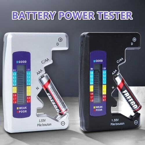 Battery Digital Tester Analyzer Universal Button Cell Tester For AA/AAA/C/D/9V Battery Indicate Volt Checker Capacity Detector