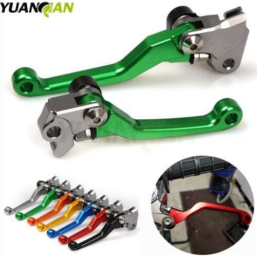 For Kawasaki KX80 KX85 KX65 2000 - 2016 Pit Bike Brake Clutch Handle CNC Green Motorcycle CNC Pivot Foldable Clutch Brake Levers