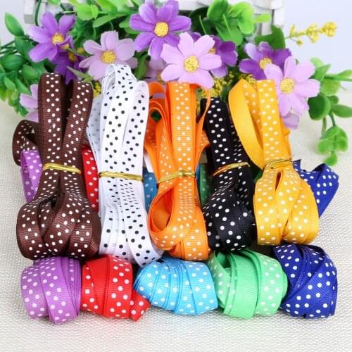 Hot Sale 5 Yards 10mm Dot Printed Grosgrain Ribbon Garment Sewing Accessories Headwear Material DIY Decorative arts and crafts