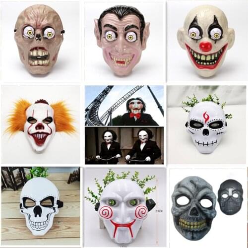 2021 Newest Halloween Horror Mask Skull Demon Bar Party PVC Environmental Material Cold Light Sticker Mask