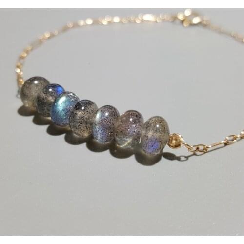 Lily Jewelry Aurora Labradorite Beads Elegant Chain Link Bracelet 925 Sterling Silver for Women Girl friend Gift Drop Shipping