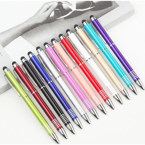24 Pcs Per Set Metal Pen Multi-Color Handwriting Touch Pen Stylus Dual Purpose Mobile Phone Touch Stylus Pen Touchscreen Stylus