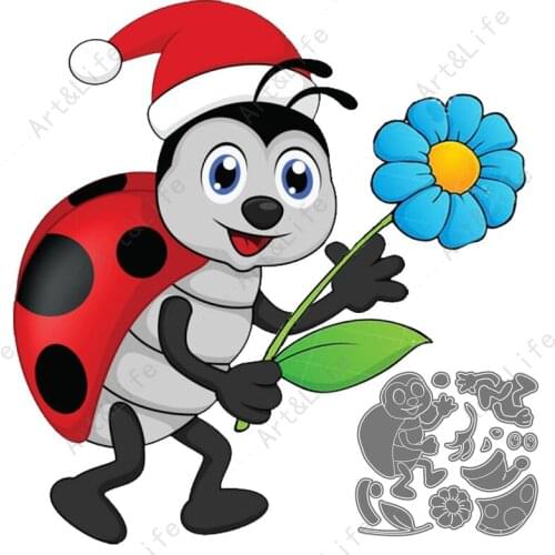 Cute Ladybird Beetle Hot New Metal Cutting Dies Stencils for Making Scrapbooks Papper Card Album Birthday Card Embossing Cut Die