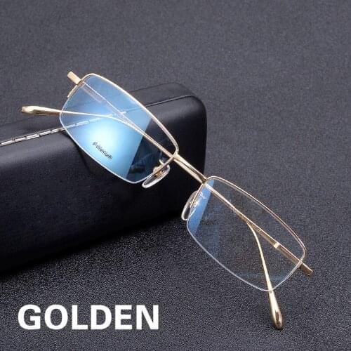 2021 New Mens Glasses Myopia Reading Eyeglasses Titanium Retro Square gafas Ultralight Prescription Computer Half Frame For Men