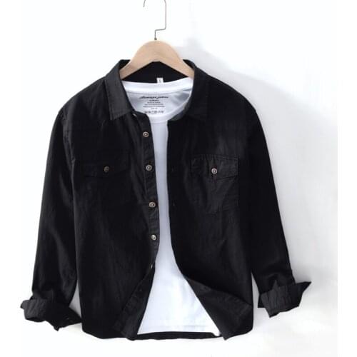 Japanese Style Fashion Men Shirts High Quality Safari Shirts Multi Pockets Cargo Uniform Long Sleeve Casual Shirts Autumn