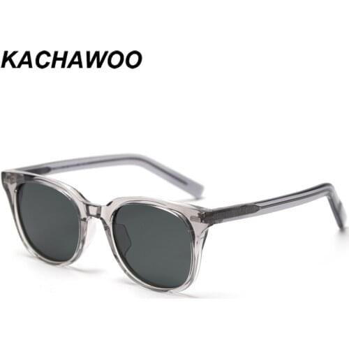 Kachawoo polarized sunglasses women TR90 square acetate eyeglasses for men yellow black outdoor sun shades popular Korean style