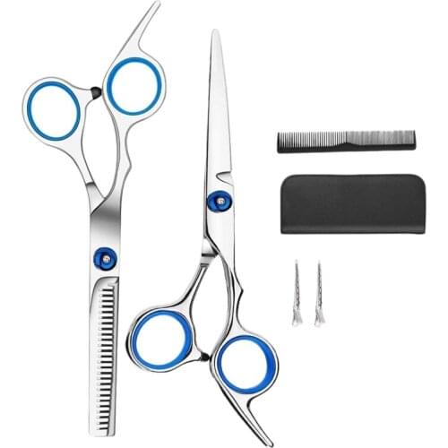 Hair Cutting Scissors Set 7 PCS Hair Cutting Scissors,Thinning Shears,Clips,Hairdressing Scissors Kit,Barber Set