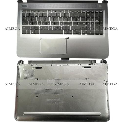 NEW Laptop Palmrest Upper Case US Keyboard Touchpad/Bottom Case For HP Pavilion 15-AB 15-AB006TX 15-AB065TX 15-AB297TX TPN-Q159