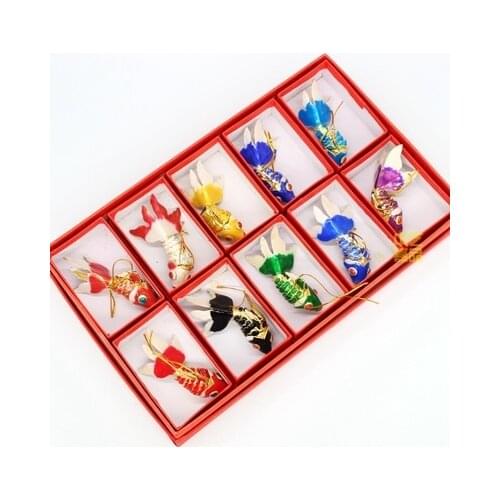 Wholesale l10pcs classical Chinese cloisonne Christmas ornaments fish home decor