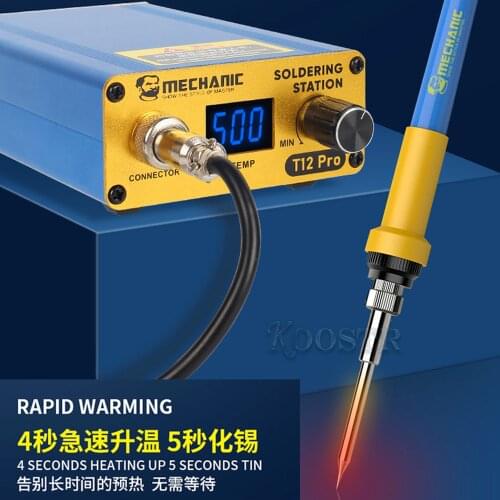 MECHANIC T12 PRO Soldering Station Fast Heating Thermostatic 72W Soldering Iron for Motherboard BGA PCB Repair