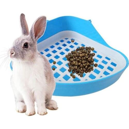 Rabbit Toilet Litter Tray,Small Animal Toilet Corner Potty, Pet Litter Trays Corner for Rabbit, Hamster (Blue) CNIM Hot