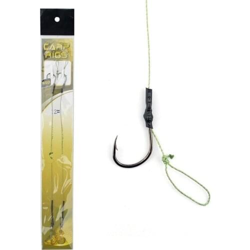 Carp Fishing Hair Rig 2pcs/set Ready Made Boilie Hook Carp Fishing Hair Rig Ready Tied Iseama Carp Fishing Hooks Size 7#-12