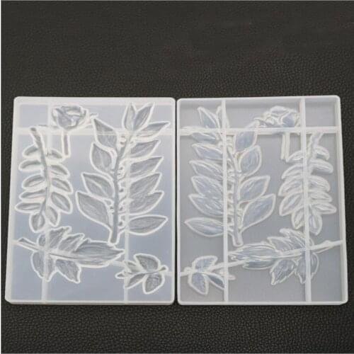 Crystal Epoxy Mould Rose Leaf Mirror Handmade Silicone Mould Decoration