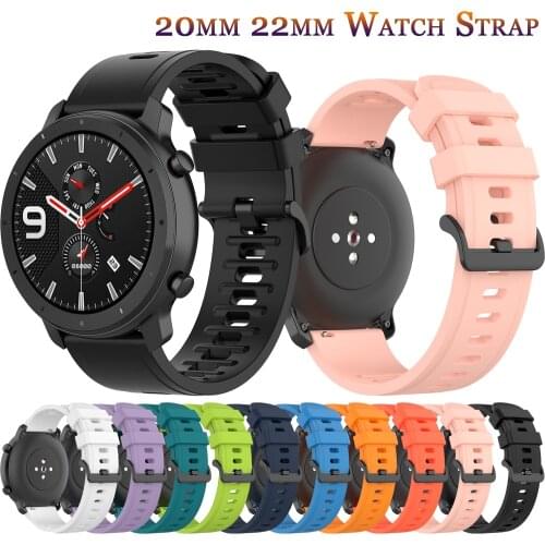 Newest 20mm 22mm Silicone Band for Samsung Galaxy Watch Active 2 Active 3 Gear S2 Watchband Bracelet Strap for Huami Amazfit bip