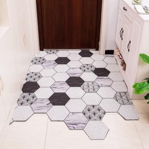Silk Loop Printed Doormat Carpet Home Outdoor Entrance Floor Washable Easy Clean Dust-remove Mats Carpet Hallway Bedroom Doormat