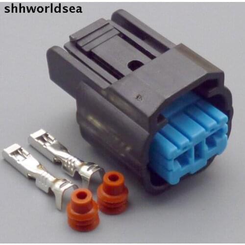 Shhworldsea 2 pin 2.0MM Automotive Connectors car connector jacket with Terminal auto waterproof electrical plug female socket