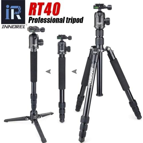 INNOREL RT40 Aluminium Alloy Camera Tripod Video Monopod Professional Travel Compact Tripod with Quick Release Plate & Ball Head
