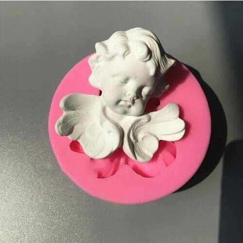 Silicone molds Big head angel baby wings silicone soap mold fondant molds silicone forms candle soap aroma stone mould