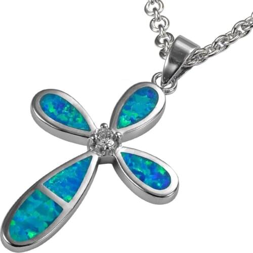 Blue Fire Opal 925 Sterling Silver Pendant P234