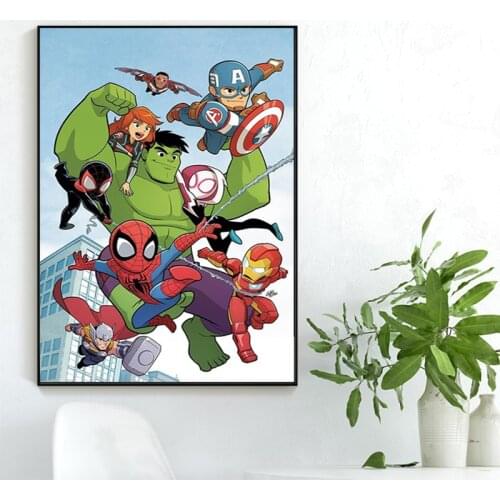 Superhero Marvel Avengers Comics Superhero Sky Wall Art Canvas Painting Posters and Prints Wall Art Picture Cuadros Home Decor