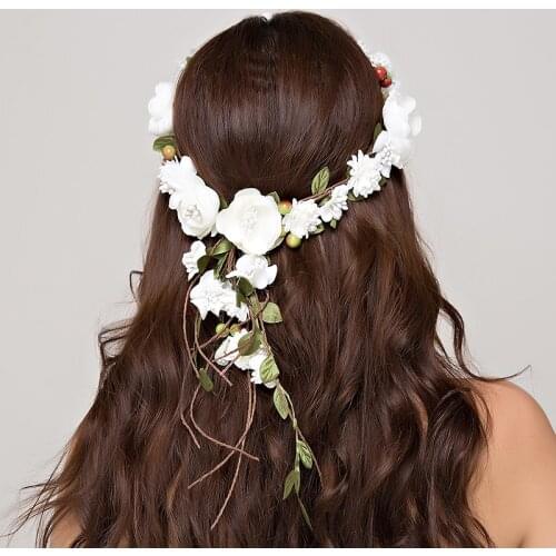 Wedding Flower Wreath wedding decoration bridal hair headdress Flower Crown hair accessories adjustable party garlands