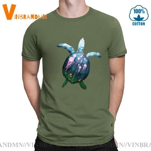 Funny Sea Turtle Jellyfish babies in the undersea world Men clothing male tshirt Stop Pollution Protect Environment Tshirt