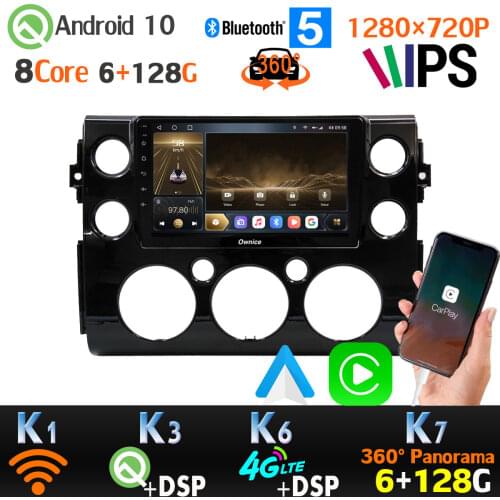 1280*720P 6G+128G Android 10.0 For Toyota FJ Cruiser J15 360 4*AHD Camera GPS Radio CarPlay 4G LTE WiFi DSP Head Unit SPDIF IPS