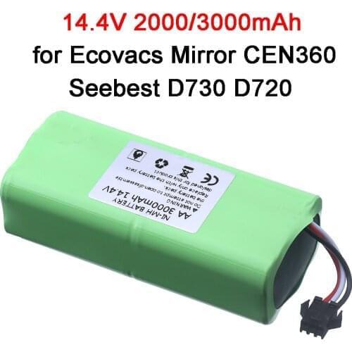 14.4V 2000mah/3000mah NIMH Battery for Seebest D730 Seebest D720 Ecovacs Mirror CEN360 robot Vacuum Cleaner Parts
