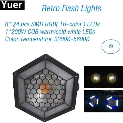 2Pcs/Lot Retro Flash Lights Source 6*24pcs SMD RGB LEDs Sound Party Light DMX512 DJ Disco Light Club Stage Effect LED Lamp