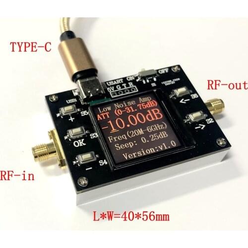 20MHZ-6GHZ Low Noise Programmable Gain Amplifier 31.75DB Dynamic Range with Serial Port CNC