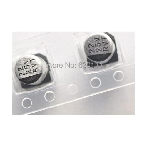 200pcs/lot 22uf 25V SMD Chip Aluminum Electrolytic Capacitor, size: 5mm*5mm