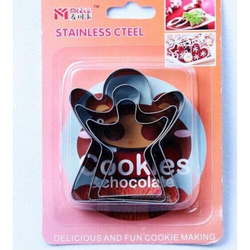 3PCS small snowman Stainless steel DIY Cake Cookie Mould Bakeware chocolate Mould Fondant Cookie Cutters Biscuit AU206