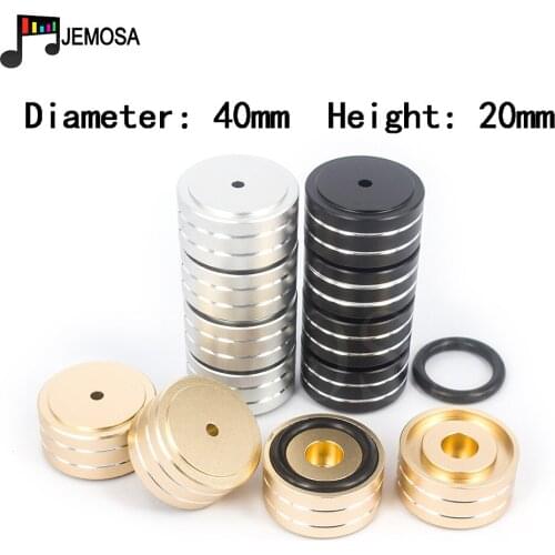 4PCS Turntable Feet Amplifier Feet Speaker Shork Absorption Speaker Turntable Rubber Feet Player DAC Aluminum Machine Feet 40mm