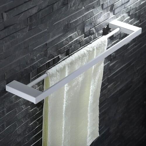 600mm white Stainless Steel Bathroom Square Towel Rail Bar Towel Racks bathroom shelf bath hardware