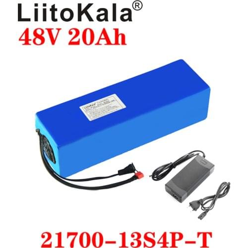 LiitoKala 48V ebike battery 21700 5000mAh 13S4P 20A BMS 48v 20ah battery Lithium Battery Pack For Electric bike Electric Scooter