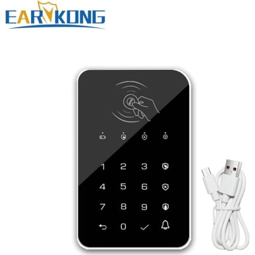 433MHz Wireless Keyboard Touch Keyboard RFID Card Rechargeable For Remotely Arm / Disarm Home Burglar Security Alarm System