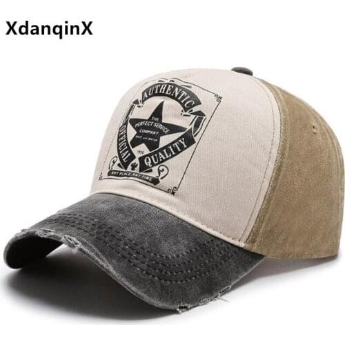 XdanqinX Summer Mens Cap Snapback Cap Retro Cotton Baseball Caps Adjustable Size Womens Sports Cap Vintage Casual Couple Hat